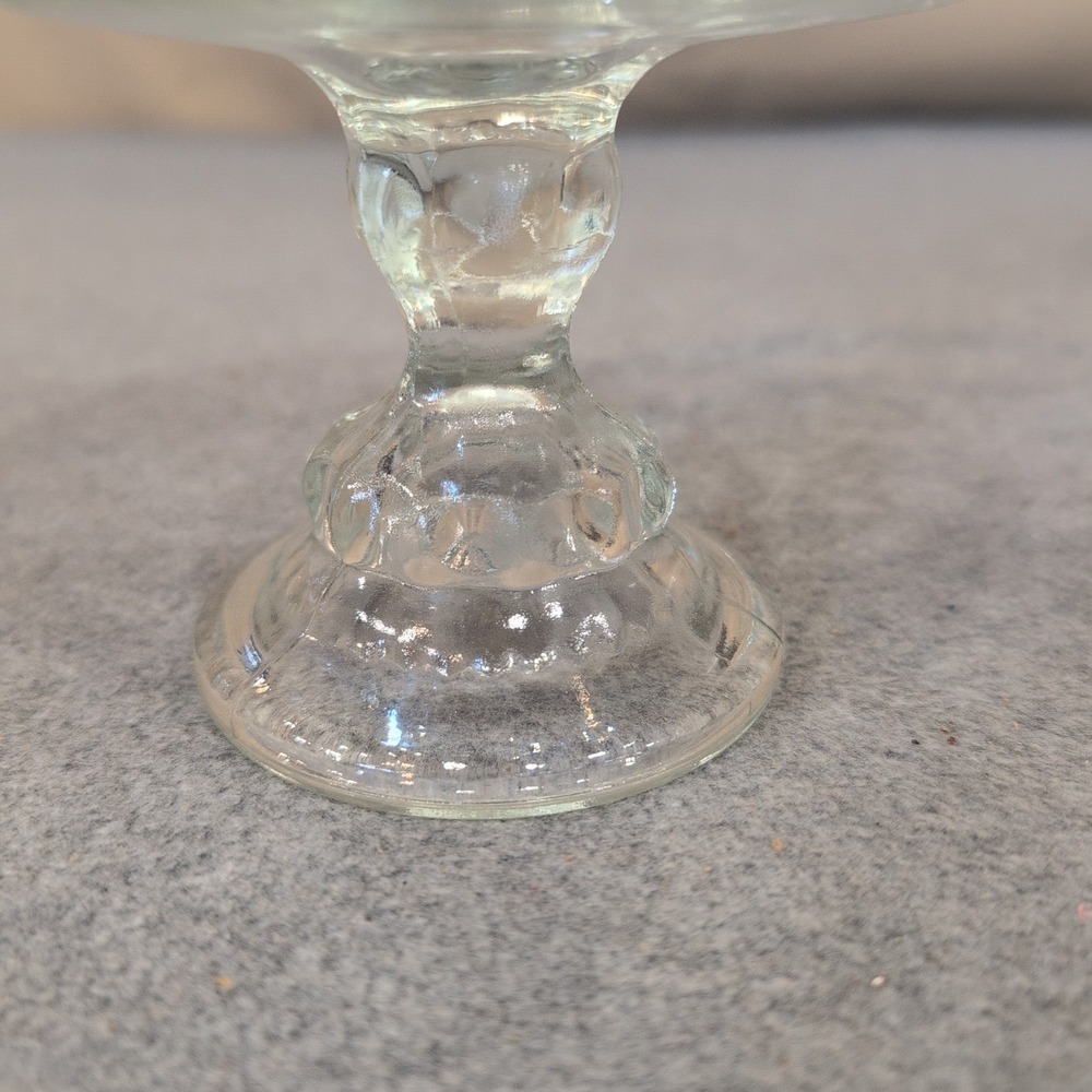 Tiffin Franciscan Kings Crown Clear Pedestal Covered Candy Compote Dish Vintage - Picture 2 of 8
